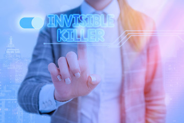 Fototapeta na wymiar Word writing text Invisible Killer. Business photo showcasing presence into the air of a substance which are harmful