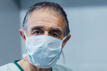 Man wearing a surgical mask