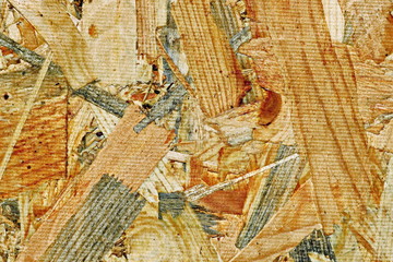 Wood shavings pressed into slabs used as a base and backdrop.