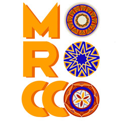 Morocco illustration with traditional motifs