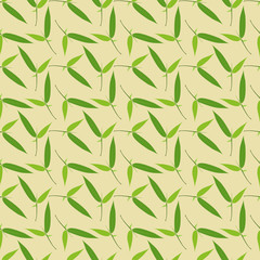 Bamboo leaves seamless pattern, Bamboo vector design