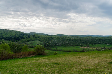 Fototapeta na wymiar Dolina miejscowości Krywe Bieszczady
