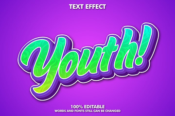 Youth style text effect , editable typography