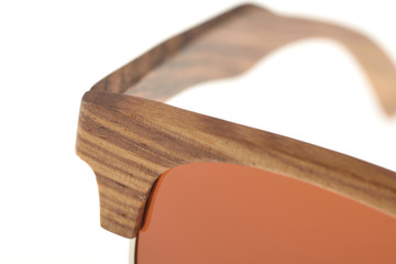 Close-up of part of wooden sun glasses