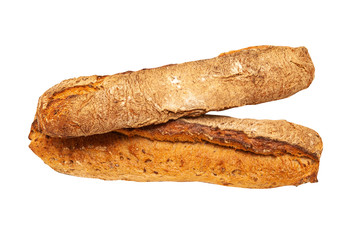 French buckwheat long loafs isolated on a white background