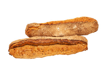 French buckwheat long loafs isolated on a white background