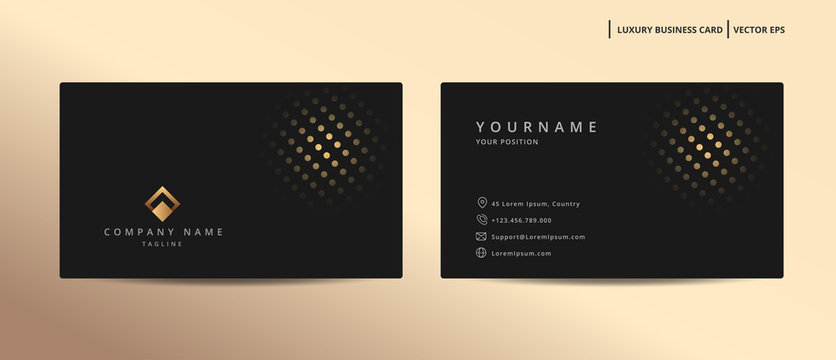 Luxury design business card with gold style minimalist template