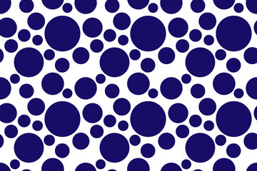 Blue circle seamless pattern isolated in white. Vector stock illustration. eps 10