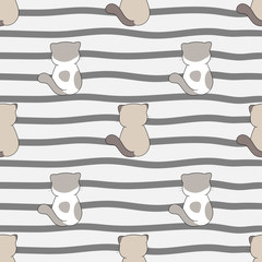 Draw seamless pattern cat for print,fabric,card.