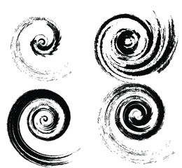 Grunge Paint Roller . Vector brush Stroke . Distressed banner . paintbrush collection . Modern Textured shape . Dry border in Black . Bulge lines