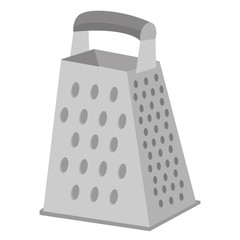 Kitchen grater. Vector illustration on the theme of cooking and kitchen equipment on a white isolated background.