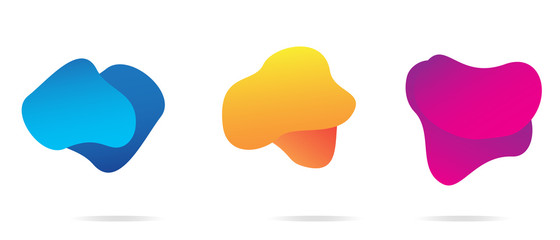 Modern abstract vector banner set. Abstract shapes composition. Dynamical colored forms and line. Vector illustration