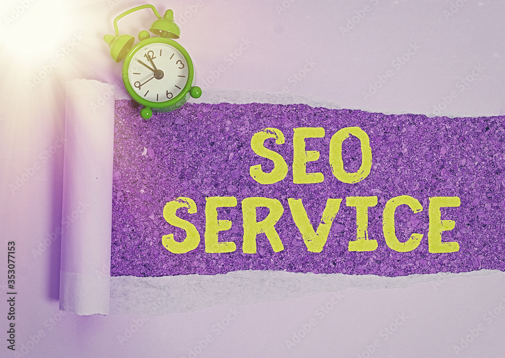 Poster writing note showing seo service. business concept for techniques and procedures to increase the web