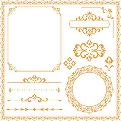 Vintage Set. Floral elements for design monograms, invitations, frames, menus and labels. Graphic design of the website, cafes, boutiques, hotels, wedding invitations.
