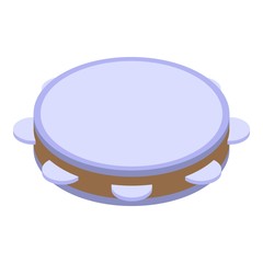 Tambourine icon. Isometric of tambourine vector icon for web design isolated on white background