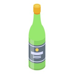 Office party bottle champagne icon. Isometric of office party bottle champagne vector icon for web design isolated on white background