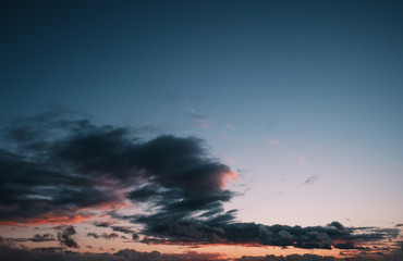 dark gray storm clouds after the rain