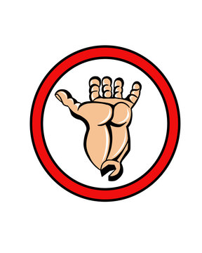 hand and a wrench, on a white background.