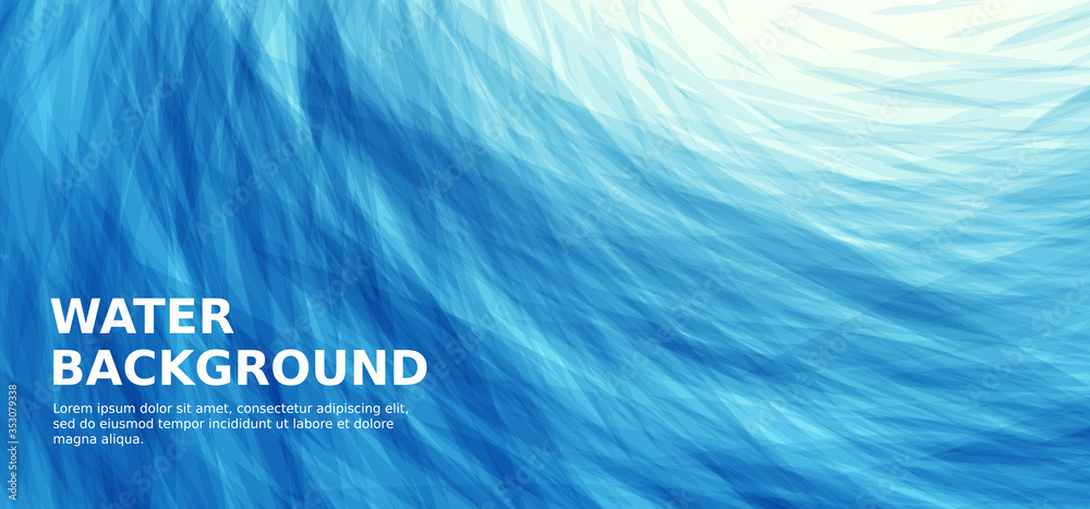 Wall mural abstract blue sea wavy background