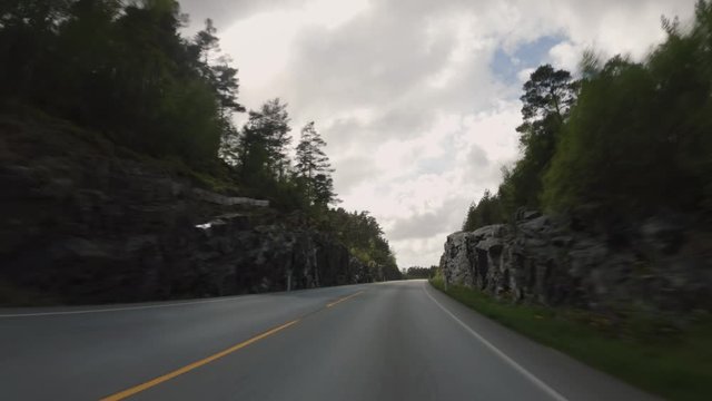 Driving a car in Scandinavia POV