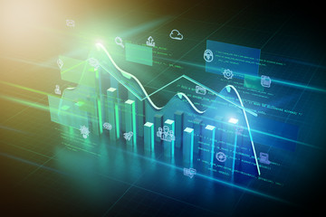 Stats abstract background illustration - 3d rendering