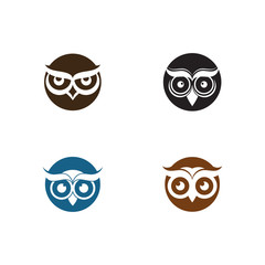 Set of Owl Bird Logo Template Vector