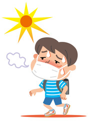夏　マスク　熱中症　子供