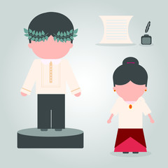 Vector Set of Icon for Language Month