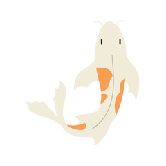 cute koi fish animal vector