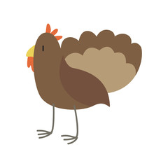 cute turkey animal vector