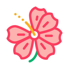 hibiscus flower icon vector. hibiscus flower sign. color symbol illustration