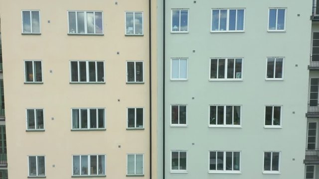 Exterior of a high rise residentail apartment building & wondows