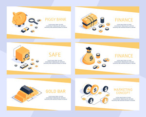 Modern flat design isometric concept of finance,Financial statement,money cash accounting isometric vector