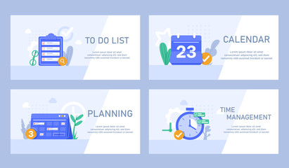 Flat design concept for time management, targeting, work planning and timing,calendar,to do list