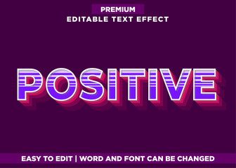 Fototapeta premium Pozytywny styl czcionki efektu tekstowego programu Illustrator 3D