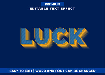 Luck - 3d Illustrator Text Effect font Style