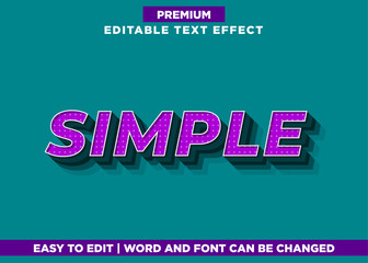 Fototapeta premium Simple Purple text effect. editable font style