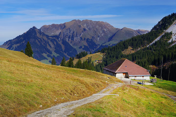 Fototapeta na wymiar Alpine landscape in the Swiss Alps, Europe