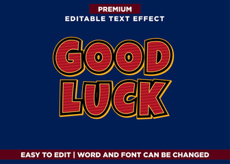 Good Luck text effect. editable font style
