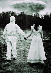 Couple in love in nuclear Post apocalypse time