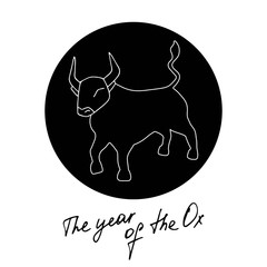 Year of Metal Ox. Bull vector icon illustration isolated on white background