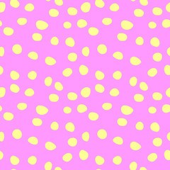 Background polka dot. Seamless pattern. Random dots, circles, animal skin. Design for fabric, wallpaper. Irregular random abstract vector texture. Repeating graphic backdrop