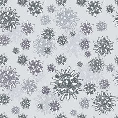 Coronavirus seamless pattern. Recurring viruses