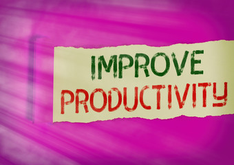 Word writing text Improve Productivity. Business photo showcasing to increase the machine and...