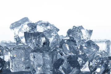ice cubes on white background
