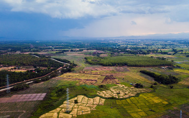 top view thunder storm sky Rain clouds