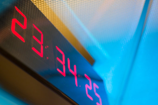 Digital clock on the wall