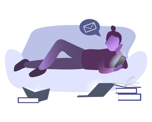 Monochrome picture of people with smartphones. Isolated vector illustration of characters with smartphones. Collection of people holding gadgets and send mail. Human with devices send message.