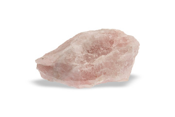 .Rose quartz on white background