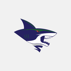 shark illustration of mascot logo color design vector